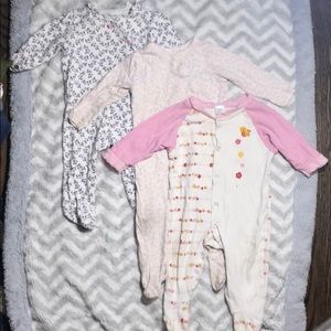 Lot of Three Asst Footie PJs - 9 mos